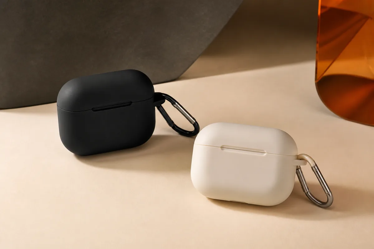 AirPods cases shown as conference swag