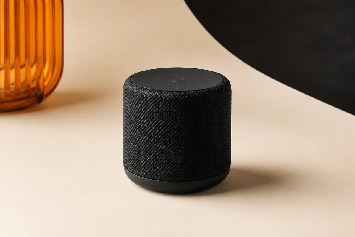 Bluetooth speakers shown as conference swag