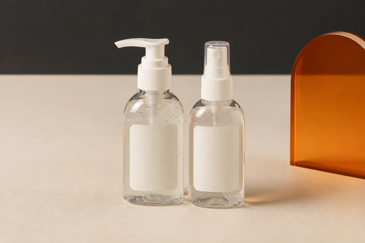 Hand sanitizer shown as conference swag