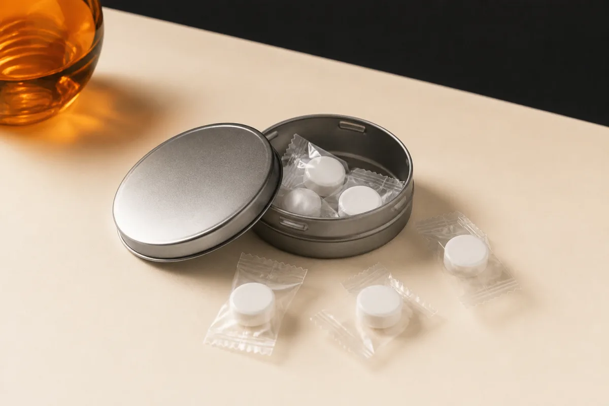 Mints shown as conference swag