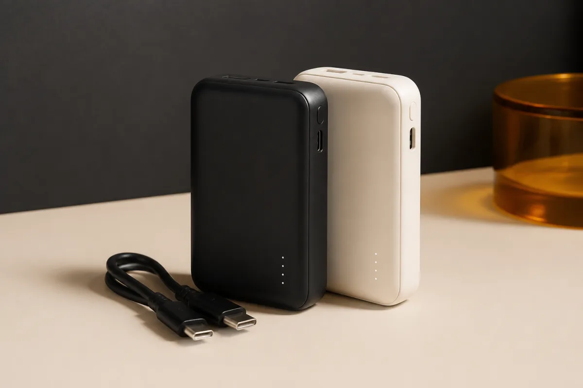 Power banks shown as conference swag