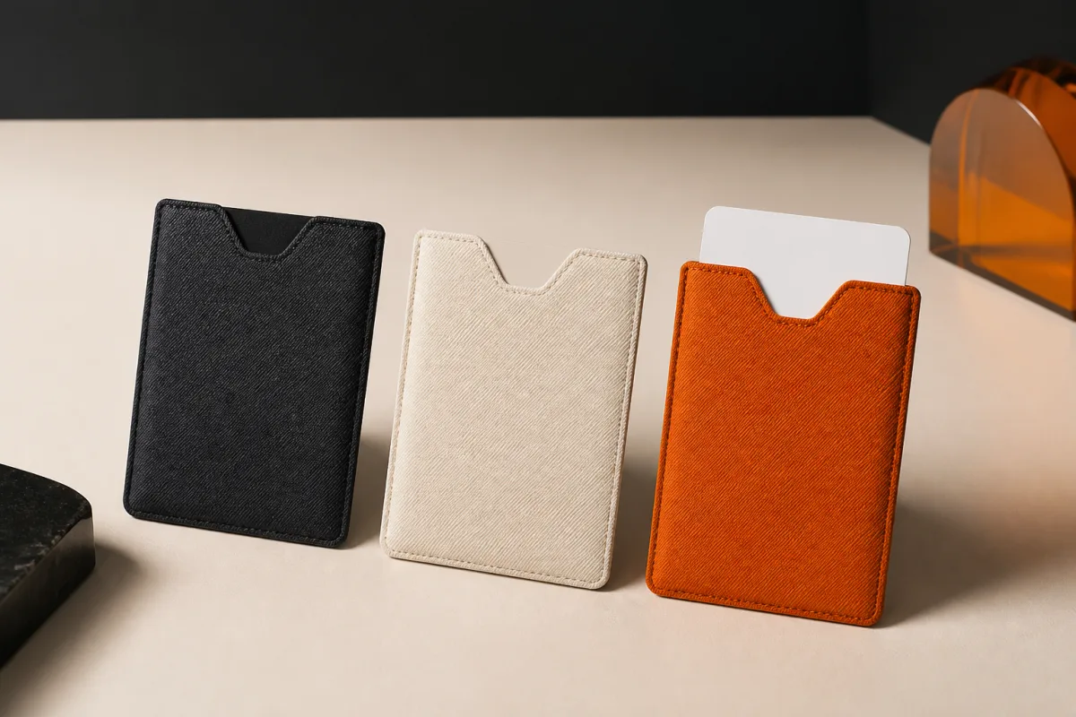 RFID-blocking card sleeves shown as conference swag