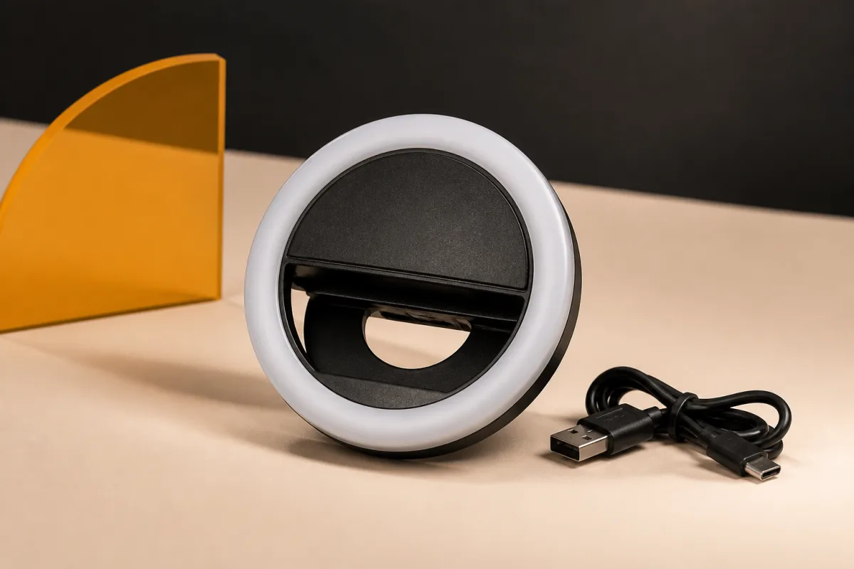 Selfie lights shown as conference swag