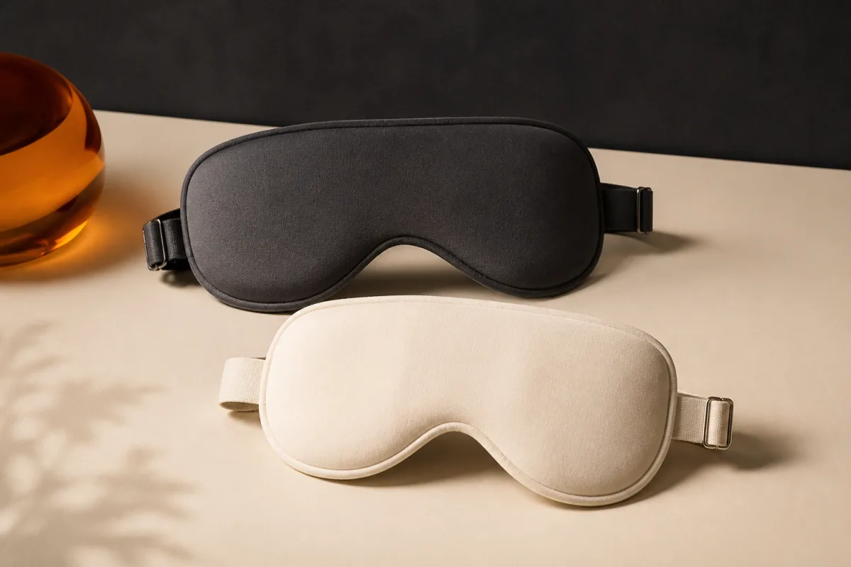 Sleep masks shown as conference swag