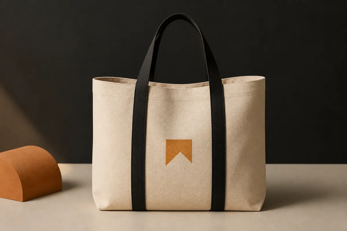 Tote bags shown as conference swag